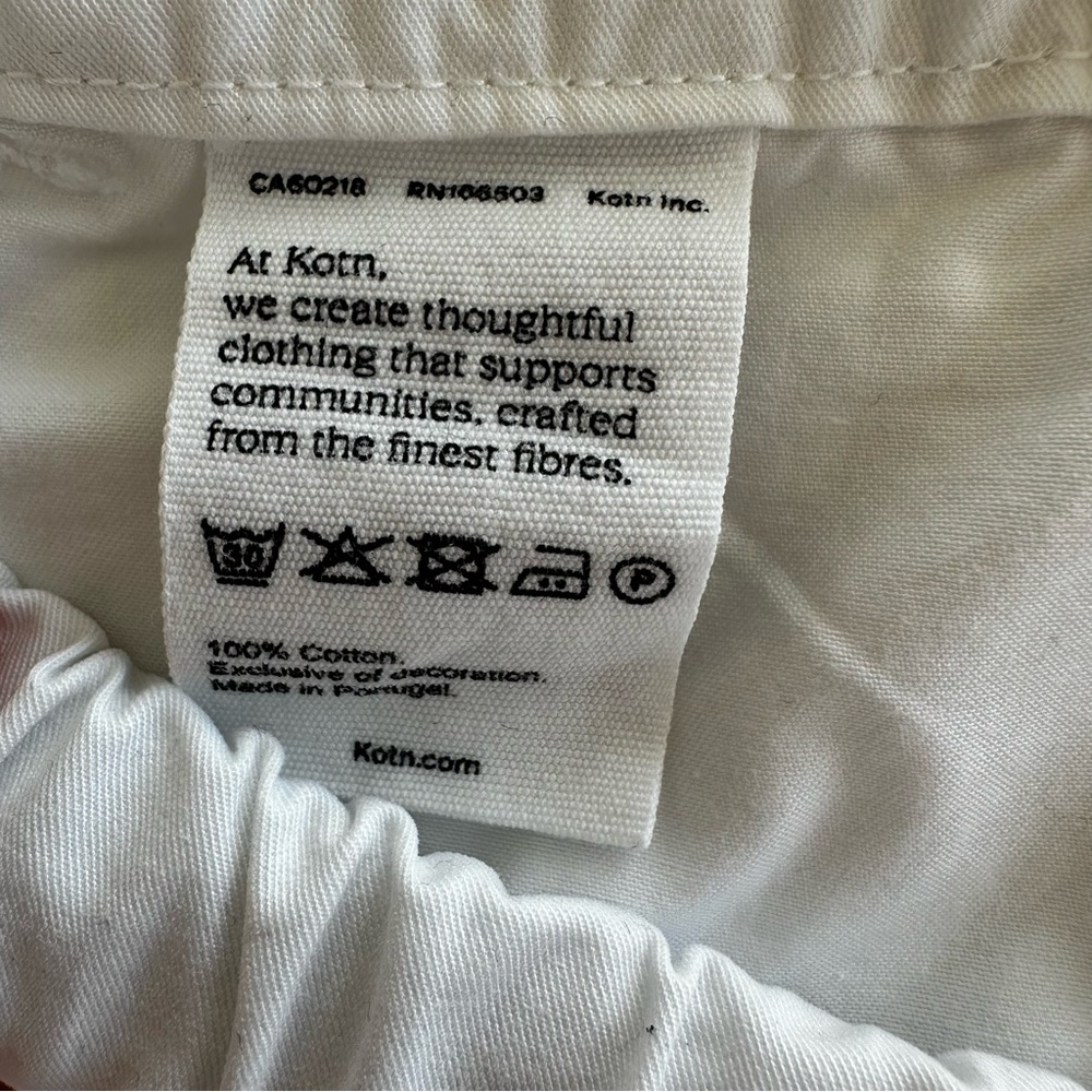 KOTN Women's Merire Pull On Shorts 100% Organic Cotton White | Size Small - Picture 5 of 12